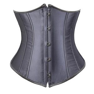 Classic Vintage Black Satin Underbust Corset